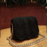 Sparkling Black Crochet Bag