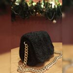Sparkling Black Crochet Bag