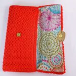 Coral Big Crochet Clutch