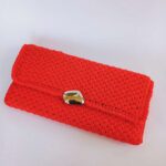 Coral Big Crochet Clutch