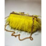 Yellow Feathers Crochet Purse