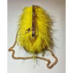 Yellow Feathers Crochet Purse