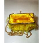 Yellow Feathers Crochet Purse