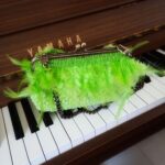 Green Feathers Crochet Purse